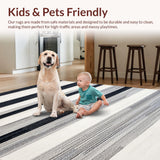 Earthy Toned Striped Leisure(Black)