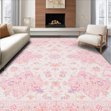 Ultra Soft Area Rug, Non Slip, Stain Resistant, Washable Area Rugs for Living Room, Bedroom, Whimsical Fuzzy Round Aesthetic Charm(Pink)