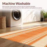Ultra Soft Area Rug, Non Slip, Stain Resistant, Washable Area Rugs for Living Room, Bedroom, Contemporary Plush Orange Aesthetic(Orange)