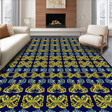 Ultra Soft Area Rug, Non Slip, Stain Resistant, Washable Area Rugs for Living Room, Bedroom, Non-Shedding Navy Yellow Meditation Space Rug(Blue)