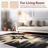 Ultra Soft Area Rug, Non Slip, Stain Resistant, Washable Area Rugs for Living Room, Bedroom, Farmhouse Primitive Jute Accent Rug for Mudroom(Beige)