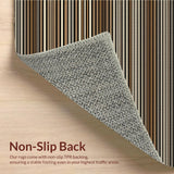 Ultra Soft Area Rug, Non Slip, Stain Resistant, Washable Area Rugs for Living Room, Bedroom, Contemporary Striped Visual Appeal(Brown)
