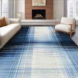 Ultra Soft Area Rug, Non Slip, Stain Resistant, Washable Area Rugs for Living Room, Bedroom, Soft Striped Carpet Ombre Washable Abstract Floor Art(Blue)