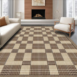 Ultra Soft Area Rug, Non Slip, Stain Resistant, Washable Area Rugs for Living Room, Bedroom, Modern Oversized Checkered Design(Beige)