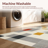 Ultra Soft Area Rug, Non Slip, Stain Resistant, Washable Area Rugs for Living Room, Bedroom, Elegant White and Beige Trellis(Gray)