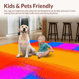Ultra Soft Area Rug, Non Slip, Stain Resistant, Washable Area Rugs for Living Room, Bedroom, Elegant Soft Gradient Fusion(Orange)