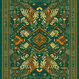 Ultra Soft Area Rug, Non Slip, Stain Resistant, Washable Area Rugs for Living Room, Bedroom, Vintage Animal Print Aesthetic(Green)