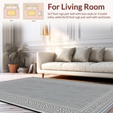 Ultra Soft Area Rug, Non Slip, Stain Resistant, Washable Area Rugs for Living Room, Bedroom, Contemporary Geometric Textured Style(Gray)