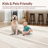 Ultra Soft Area Rug, Non Slip, Stain Resistant, Washable Area Rugs for Living Room, Bedroom, Elegant Cream & Beige Area Subtle Textured Design(Beige)