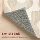 Rustic Shaped Area Unique Wavy Beige Cream Design Easy Clean Accent(Beige)