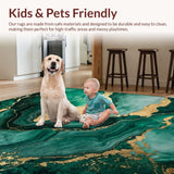 Emerald Gold Abstract Swirl Design(Green)