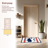 Ultra Soft Area Rug, Non Slip, Stain Resistant, Washable Area Rugs for Living Room, Bedroom, Colorful Coastal Themed Runner(White)
