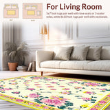 Vibrant Green and Pink Floral Elegance(Ivory)
