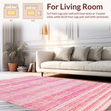 Ultra Soft Area Rug, Non Slip, Stain Resistant, Washable Area Rugs for Living Room, Bedroom, Pretty Bow Rug, Pink Delight(Pink)