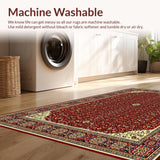 Ultra Soft Area Rug, Non Slip, Stain Resistant, Washable Area Rugs for Living Room, Bedroom, Striking Modern Distressed Design(Red)