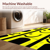 Ultra Soft Area Rug, Non Slip, Stain Resistant, Washable Area Rugs for Living Room, Bedroom, Eclectic Y2K Graphic Statement(Yellow)