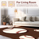 Ultra Soft Area Rug, Non Slip, Stain Resistant, Washable Area Rugs for Living Room, Bedroom, Nostalgic Wooden Sports Vibe(Brown)
