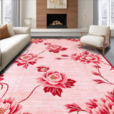 Ultra Soft Area Rug, Non Slip, Stain Resistant, Washable Area Rugs for Living Room, Bedroom, Fluffy Romantic Blossom Arrangement(Pink)