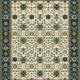Ultra Soft Area Rug, Non Slip, Stain Resistant, Washable Area Rugs for Living Room, Bedroom, Geometric Botanical Plaid Boho Area(Beige)