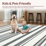 Ultra Soft Area Rug, Non Slip, Stain Resistant, Washable Area Rugs for Living Room, Bedroom, Black & White Hand-Woven Doormat Rug(Black)