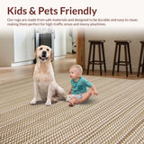 Ultra Soft Area Rug, Non Slip, Stain Resistant, Washable Area Rugs for Living Room, Bedroom, Textured Earthy Tones Composition(Beige)
