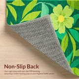 Ultra Soft Area Rug, Non Slip, Stain Resistant, Washable Area Rugs for Living Room, Bedroom, Bright Green Organic Form(Green)