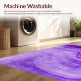 Ultra Soft Area Rug, Non Slip, Stain Resistant, Washable Area Rugs for Living Room, Bedroom, Youthful Bright Splash Motif(Purple)