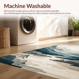 Ultra Soft Area Rug, Non Slip, Stain Resistant, Washable Area Rugs for Living Room, Bedroom, Contemporary Earthy Abstract Composition(Gray)