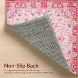 Ultra Soft Area Rug, Non Slip, Stain Resistant, Washable Area Rugs for Living Room, Bedroom, Whimsical Pink Bow Accent(Pink)