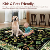 Lush Green Floral Aesthetic(Black)