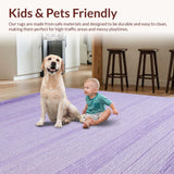Ultra Soft Area Rug, Non Slip, Stain Resistant, Washable Area Rugs for Living Room, Bedroom, Calming Subtle Shag Design(Purple)
