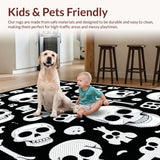 Ultra Soft Area Rug, Non Slip, Stain Resistant, Washable Area Rugs for Living Room, Bedroom, Casual Humorous Gothic Aesthetic(White)