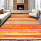 Ultra Soft Area Rug, Non Slip, Stain Resistant, Washable Area Rugs for Living Room, Bedroom, Chic Minimalist Tapestry Vibe(Orange)