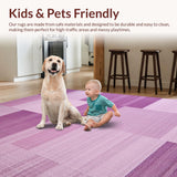 Ultra Soft Area Rug, Non Slip, Stain Resistant, Washable Area Rugs for Living Room, Bedroom, Warm Cozy Solid Color Design(Purple)