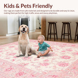 Ultra Soft Area Rug, Non Slip, Stain Resistant, Washable Area Rugs for Living Room, Bedroom, Luxurious Rose Shag Ambiance(Pink)