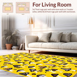 Ultra Soft Area Rug, Non Slip, Stain Resistant, Washable Area Rugs for Living Room, Bedroom, Cozy Rustic Fun Pattern(Yellow)