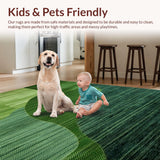 Ultra Soft Area Rug, Non Slip, Stain Resistant, Washable Area Rugs for Living Room, Bedroom, Cozy Green Shaggy Texture(Green)
