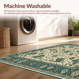Ultra Soft Area Rug, Non Slip, Stain Resistant, Washable Area Rugs for Living Room, Bedroom, Vintage Floral Hallway Area Beige/Green(Beige)