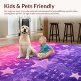 Ultra Soft Area Rug, Non Slip, Stain Resistant, Washable Area Rugs for Living Room, Bedroom, Glitter Gradient Cosmic Flair(Pink)