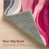 Ultra Soft Area Rug, Non Slip, Stain Resistant, Washable Area Rugs for Living Room, Bedroom, Chic Pink Gray Visual Harmony(Pink)