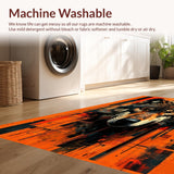 Ultra Soft Area Rug, Non Slip, Stain Resistant, Washable Area Rugs for Living Room, Bedroom, Vivid Warm Tones Animal Print(Orange)
