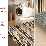 Ultra Soft Area Rug, Non Slip, Stain Resistant, Washable Area Rugs for Living Room, Bedroom, Contemporary Chic Striped Elegance(Beige)