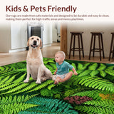 Ultra Soft Area Rug, Non Slip, Stain Resistant, Washable Area Rugs for Living Room, Bedroom, Serene Modern Textured Circle Piece(Green)