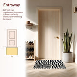 Ultra Soft Area Rug, Non Slip, Stain Resistant, Washable Area Rugs for Living Room, Bedroom, Non Skid Zebra Runner for Home Office Decor(Black)