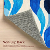 Ultra Soft Area Rug, Non Slip, Stain Resistant, Washable Area Rugs for Living Room, Bedroom, Nautical Blue Ocean Living Room Washable Carpet(Blue)