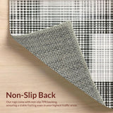 Ultra Soft Area Rug, Non Slip, Stain Resistant, Washable Area Rugs for Living Room, Bedroom, Shadowplay Graphic Black & White Woven Rug(Black)