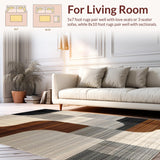Ultra Soft Area Rug, Non Slip, Stain Resistant, Washable Area Rugs for Living Room, Bedroom, Contemporary Textured Hide Design(Beige)