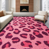 Ultra Soft Area Rug, Non Slip, Stain Resistant, Washable Area Rugs for Living Room, Bedroom, Modern Pink Leopard Print Rug for Kids Playroom(Pink)