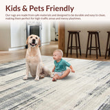 Ultra Soft Area Rug, Non Slip, Stain Resistant, Washable Area Rugs for Living Room, Bedroom, Subtle Gray Animal Print Style(Gray)