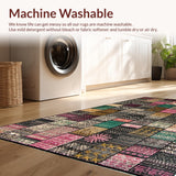 Ultra Soft Area Rug, Non Slip, Stain Resistant, Washable Area Rugs for Living Room, Bedroom, Rustic Textured Linear Composition(Brown)